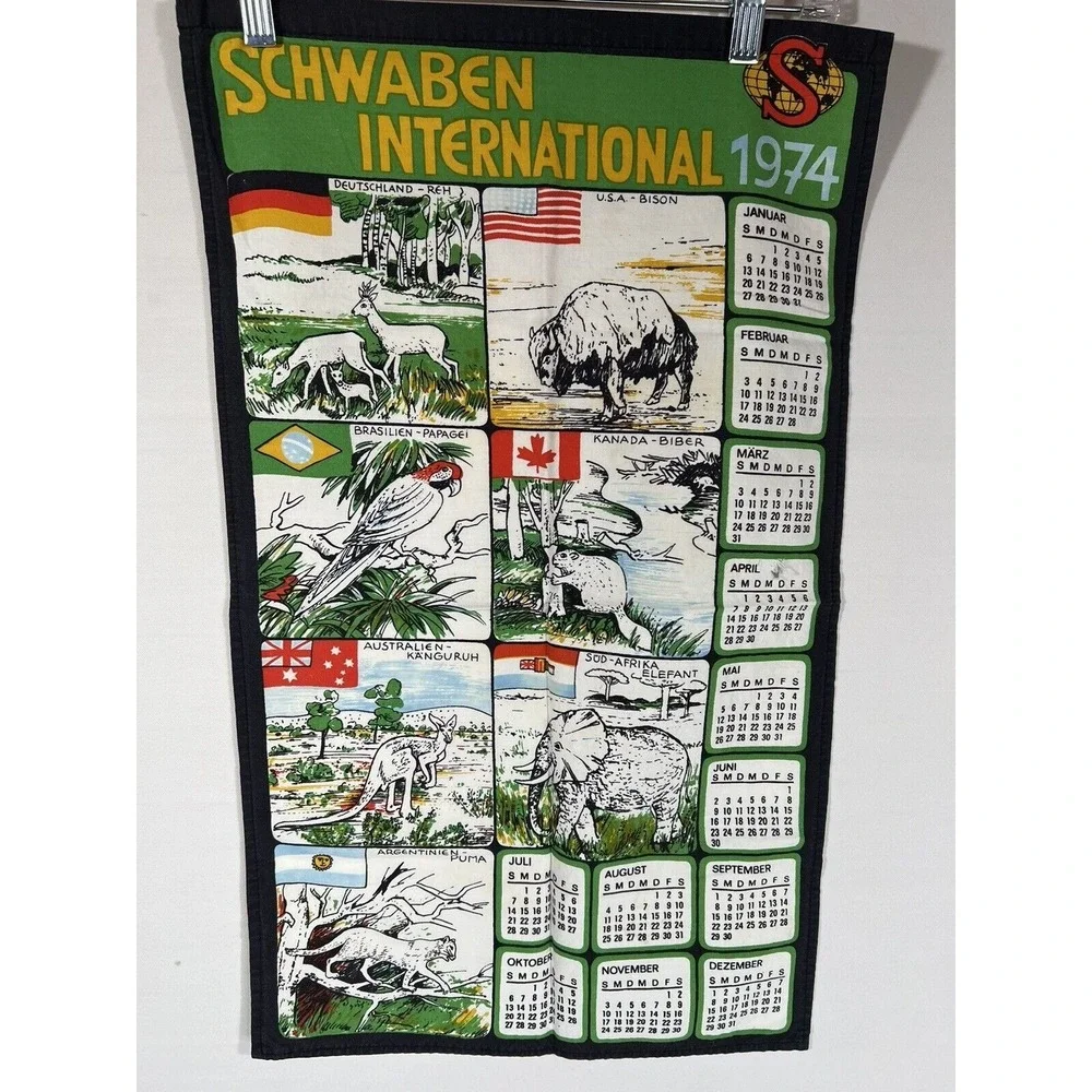 Schwaben International Tea Towel Vintage Mid Century Retro Kitchen Decor